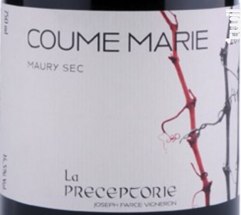 Sec   coume marie - La Préceptorie de Centernach - 2014 - Rouge